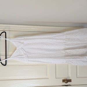 Adorable White Eyelet smocked midi dress
